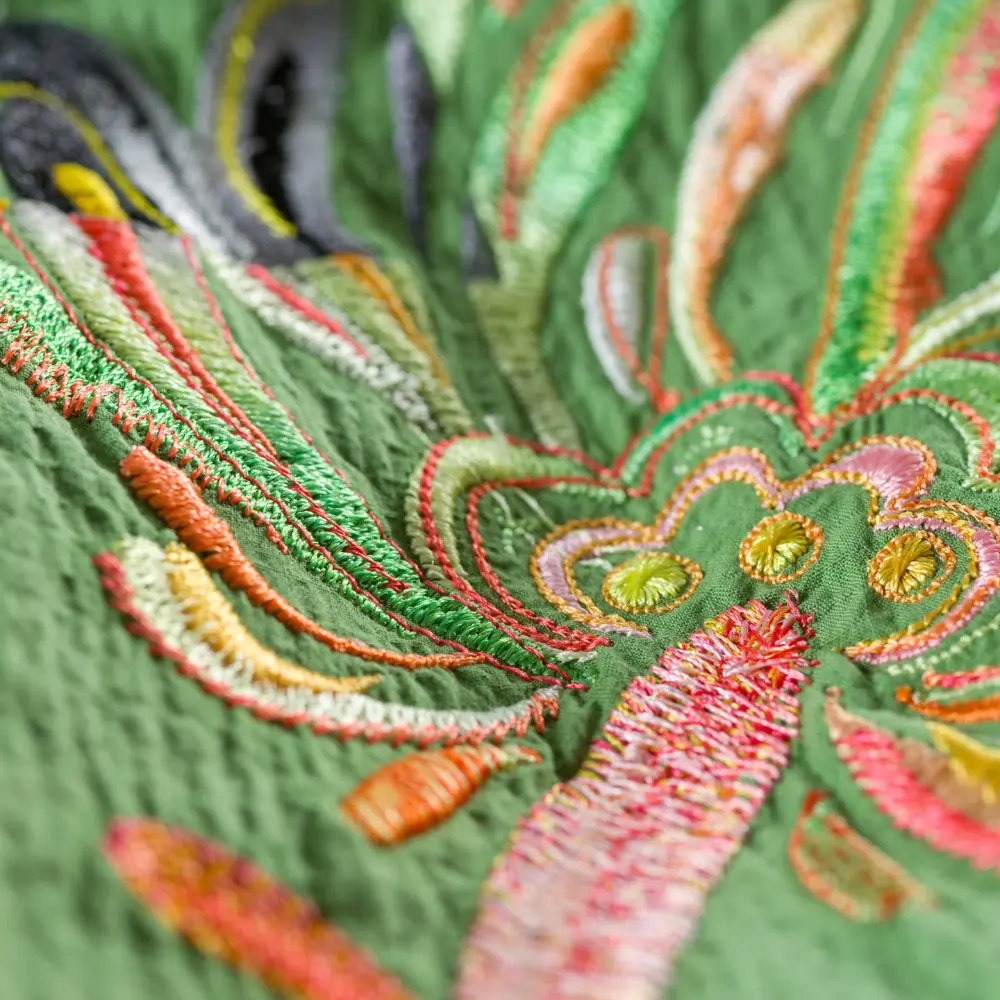 Colorful threadwork embroidery digitizing